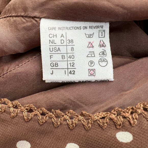 Vintage French Parisian Puff Poof Short Sleeve Mini Dress Girly Romantic Print - Picture 4 of 6